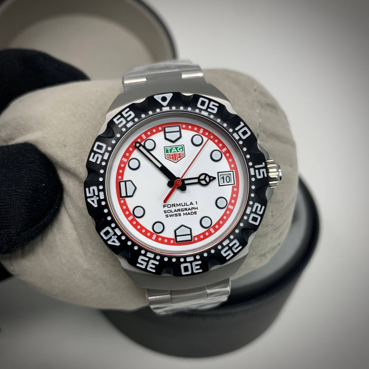 Tag Heuer Formula 1 Solargraph Stainless Steel Case with White Dial & Black Bezel Men's Watch Model Reference: WBY1111.BA0042 UK Replica AAA Best Quality Reps