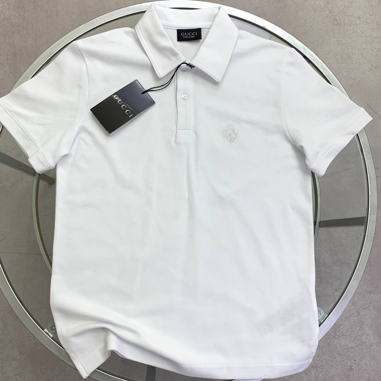 Gucci Men's Tonal Crest Embroidered Cotton Pique Polo Shirt in Different Colors Reps Sale UK Sale Best Quality AAA Replica