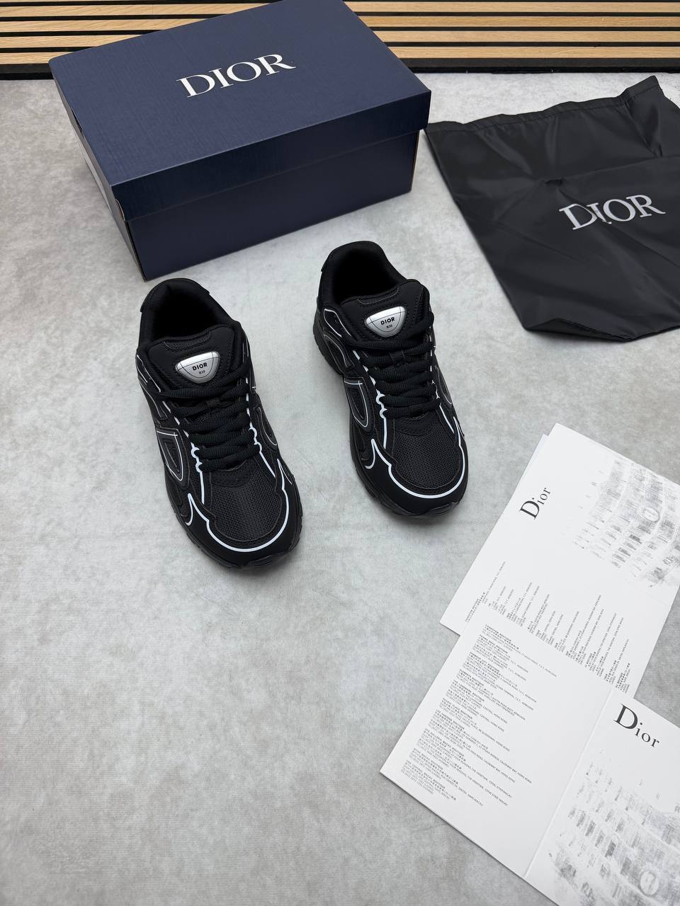 Dior B30 Men's Technical Mesh Triple Black Colorway Sneakers Men's Trainers Reps Sale UK Best Quality AAA Replica