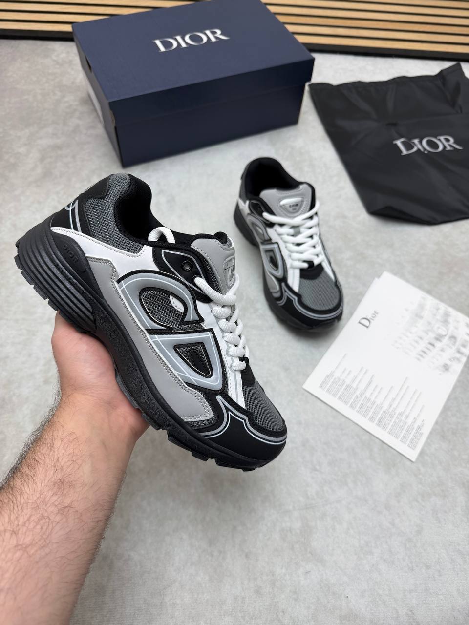 Dior B30 Reflective Mesh & Leather Trainers in Tri-Colour Sneakers Men's Trainers Reps Sale UK Best Quality AAA Replica