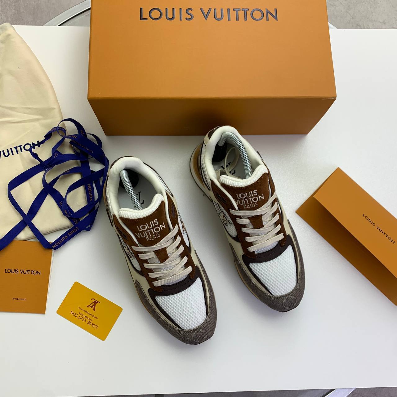 Louis Vuitton Run Away Trainers in Mocha Monogram Canvas "1ACVE4" Trainers Reps Sale UK Best Quality AAA Replica
