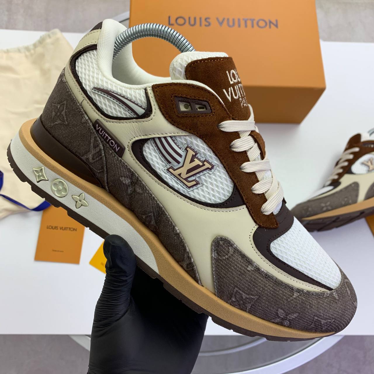 Louis Vuitton Run Away Trainers in Mocha Monogram Canvas "1ACVE4" Trainers Reps Sale UK Best Quality AAA Replica