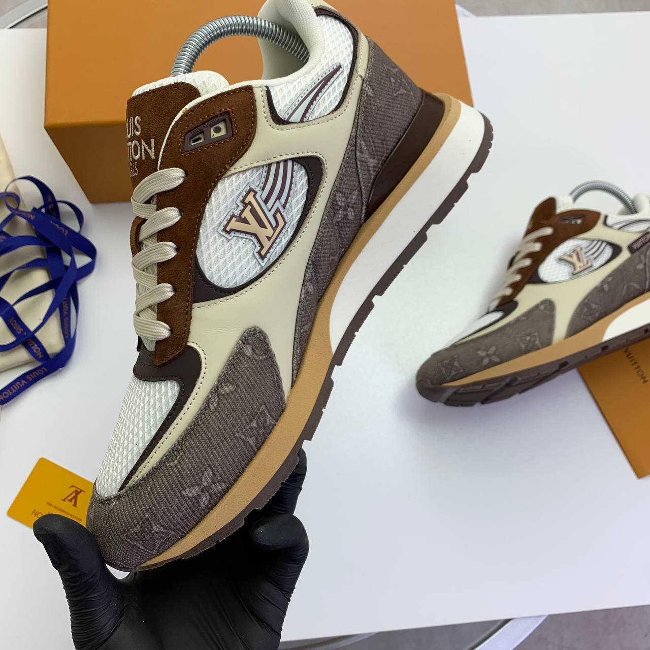 Louis Vuitton Run Away Trainers in Mocha Monogram Canvas "1ACVE4" Trainers Reps Sale UK Best Quality AAA Replica