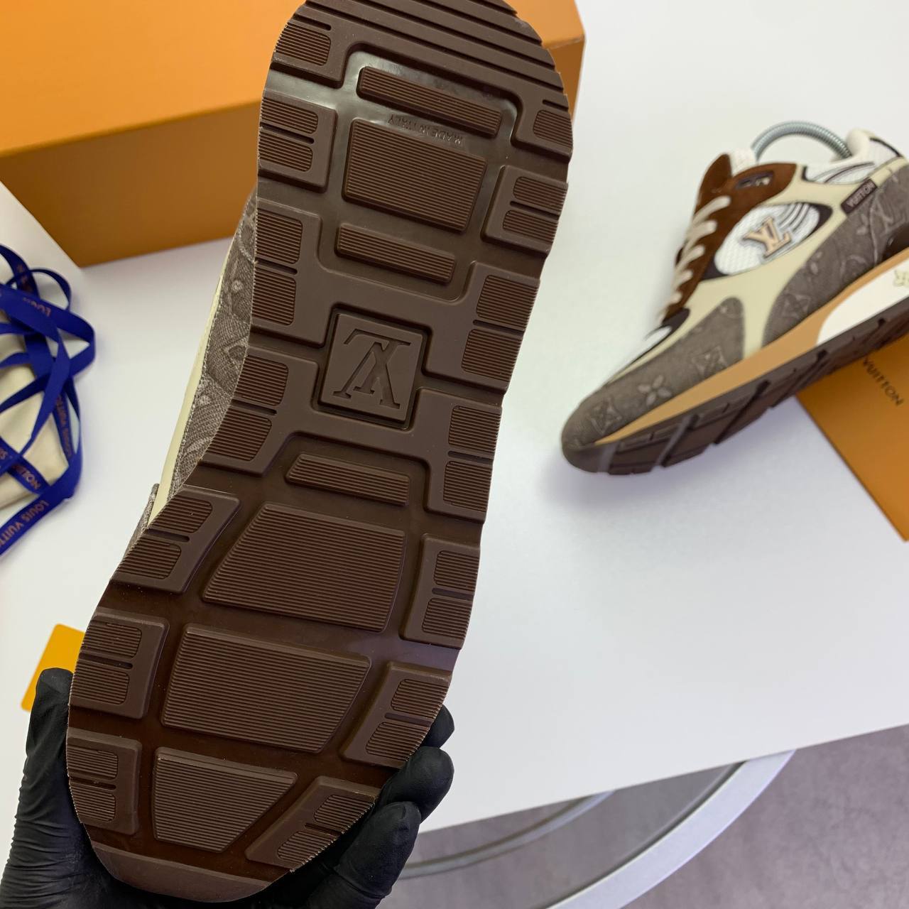 Louis Vuitton Run Away Trainers in Mocha Monogram Canvas "1ACVE4" Trainers Reps Sale UK Best Quality AAA Replica