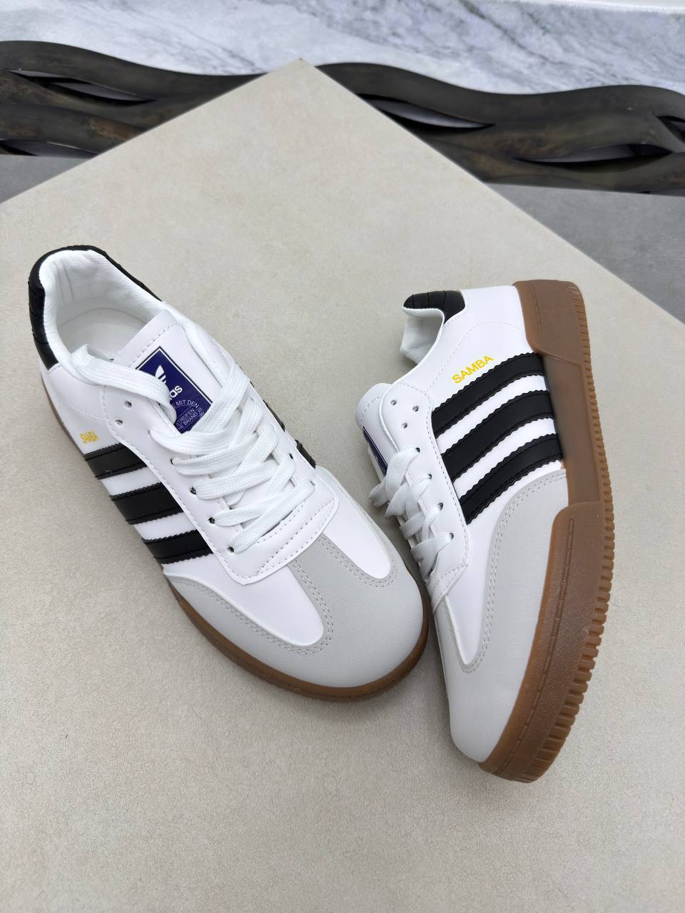 Adidas Samba OG Cloud White/Core Black/Gum B75806 Men's Trainers Reps Sale UK Best Quality AAA Replica