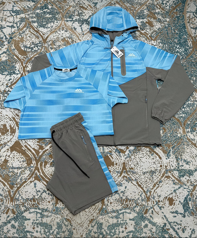 Trailberg Textured Training Tracksuit Set Sky Blue/Grey Men's Reps Sale UK Best Quality AAA Replica