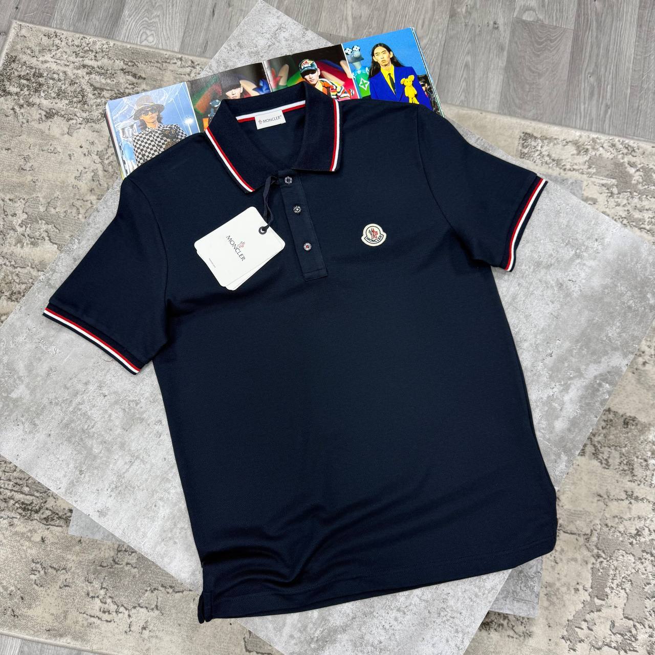Moncler Men's Classic Tipped Piqué Polo T-Shirt in Different Colors Reps UK Best Sale Quality AAA Replica