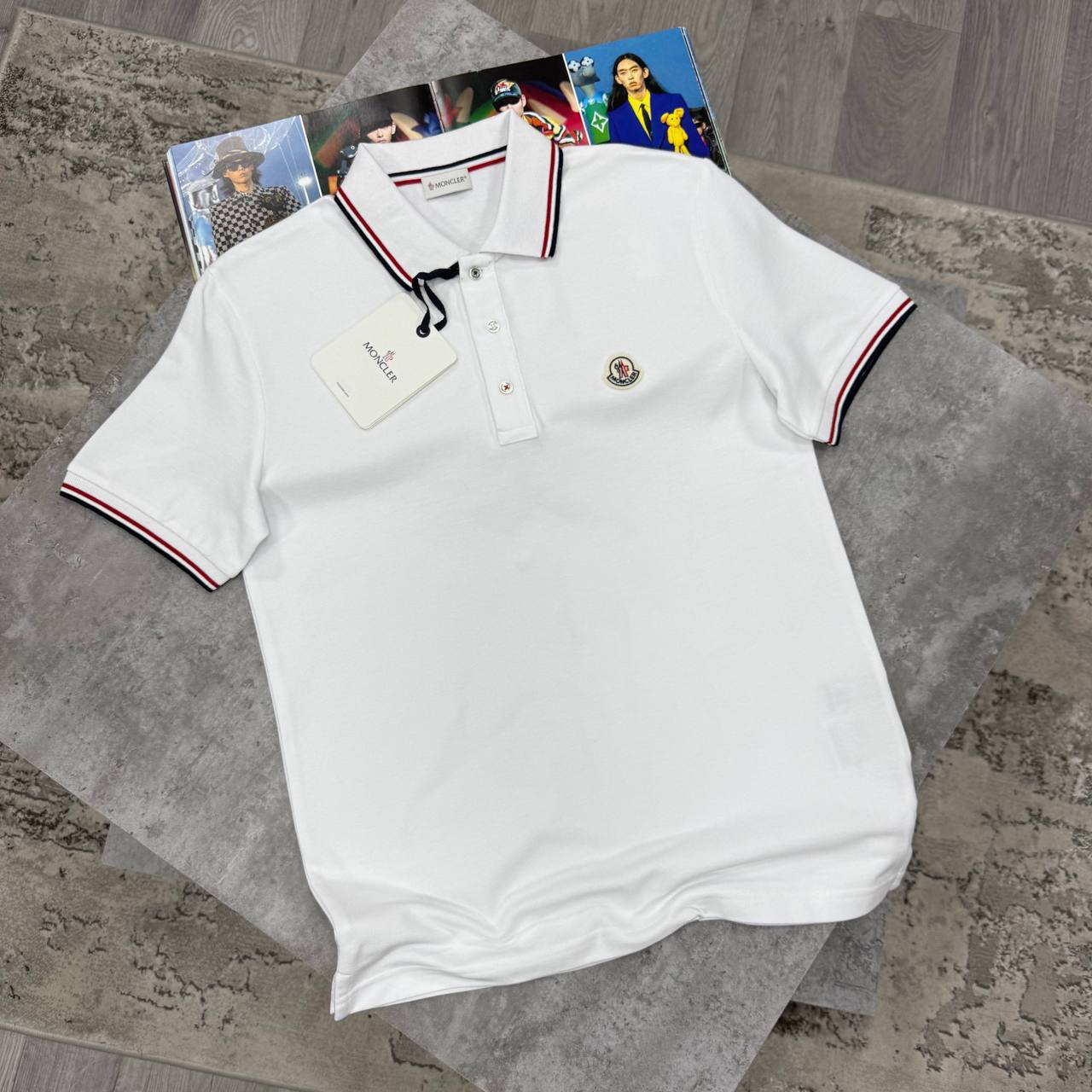 Moncler Men's Classic Tipped Piqué Polo T-Shirt in Different Colors Reps UK Best Sale Quality AAA Replica