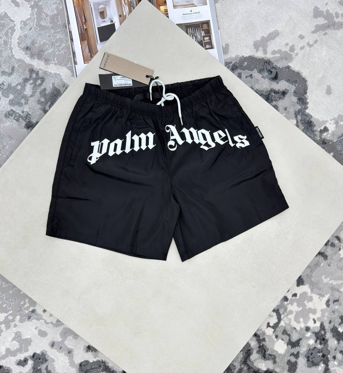 Palm Angels Men's Classic Logo Swim Shorts in Black Color Men's Reps Sale UK Best Quality AAA Replica