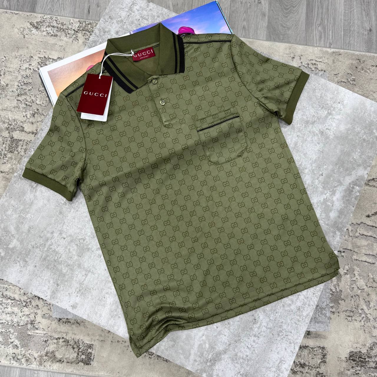 Gucci Men's Classic Cotton Polo Top with Striped Collar & Pocket in Different Colors Reps Sale UK Sale Best Quality AAA Replica