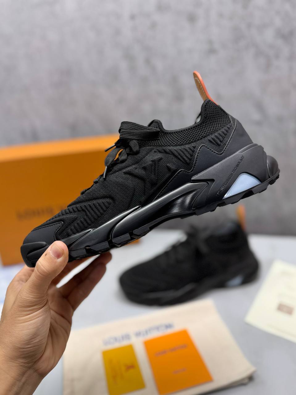 Louis Vuitton Tatic Knit Trainers in Luxury Black "1AINL5" Trainers Men's Reps Sale UK Best Quality AAA Replica