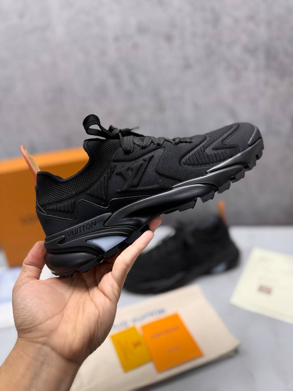 Louis Vuitton Tatic Knit Trainers in Luxury Black "1AINL5" Trainers Men's Reps Sale UK Best Quality AAA Replica