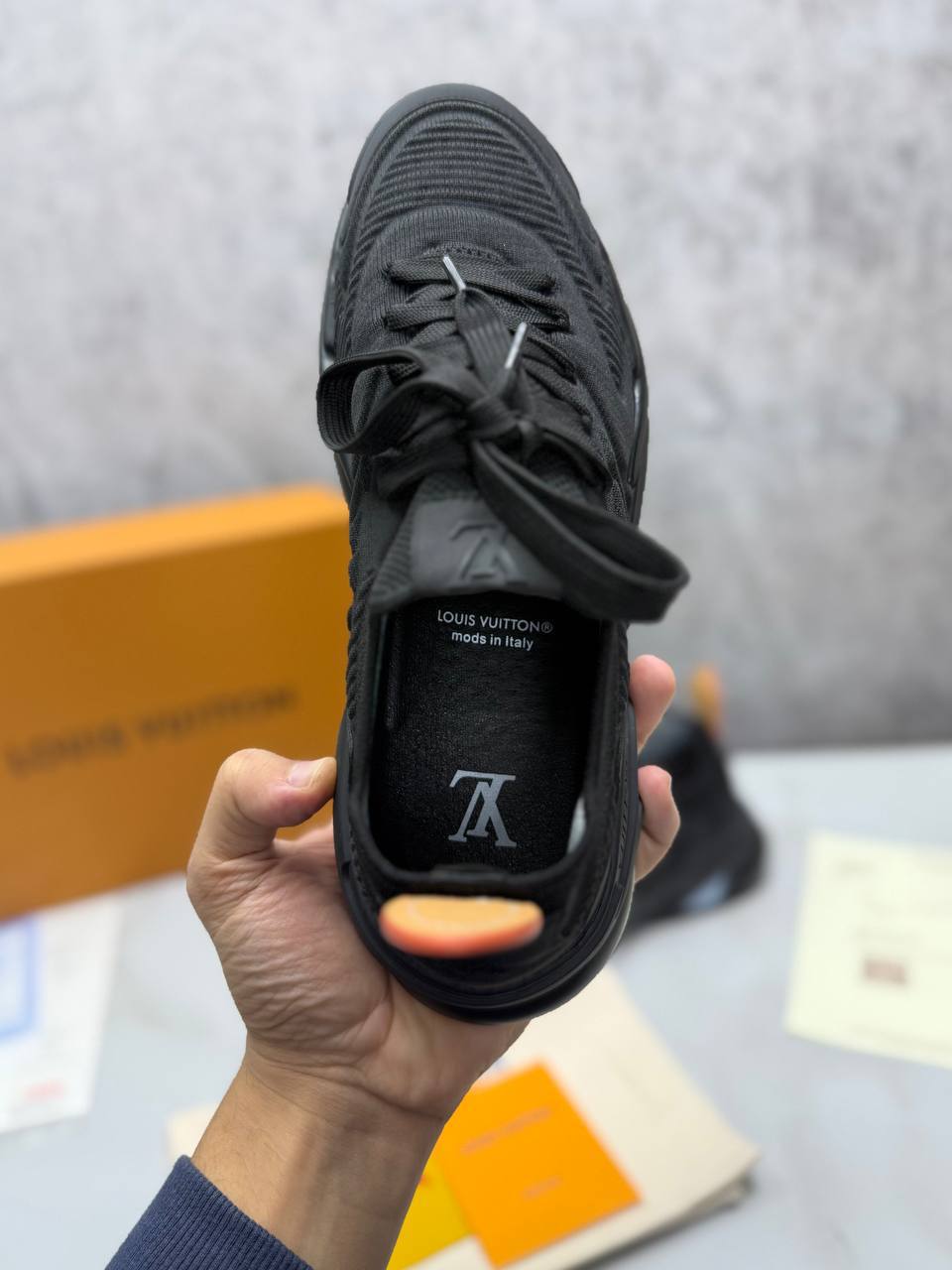 Louis Vuitton Tatic Knit Trainers in Luxury Black "1AINL5" Trainers Men's Reps Sale UK Best Quality AAA Replica