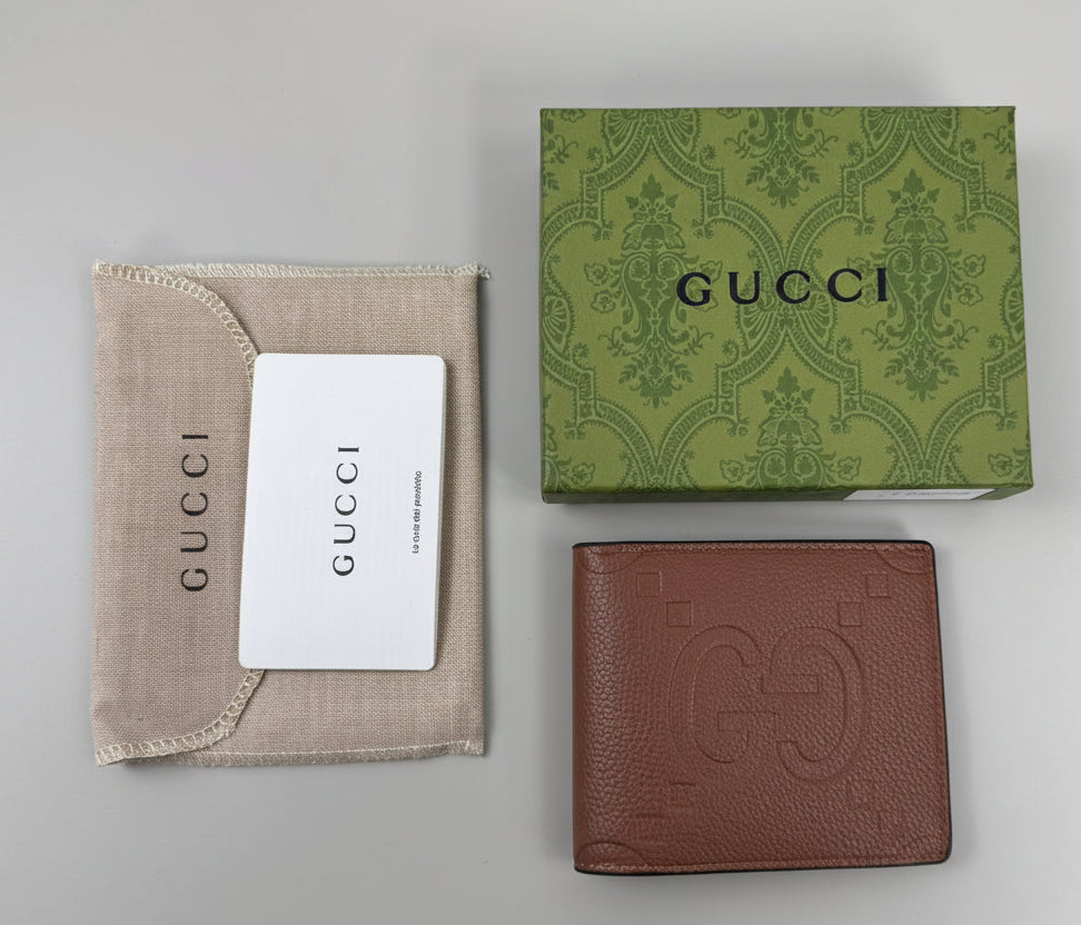 Gucci Brown Leather Jumbo GG Bifold Wallet Men's Reps Sale UK Best Quality AAA Replica