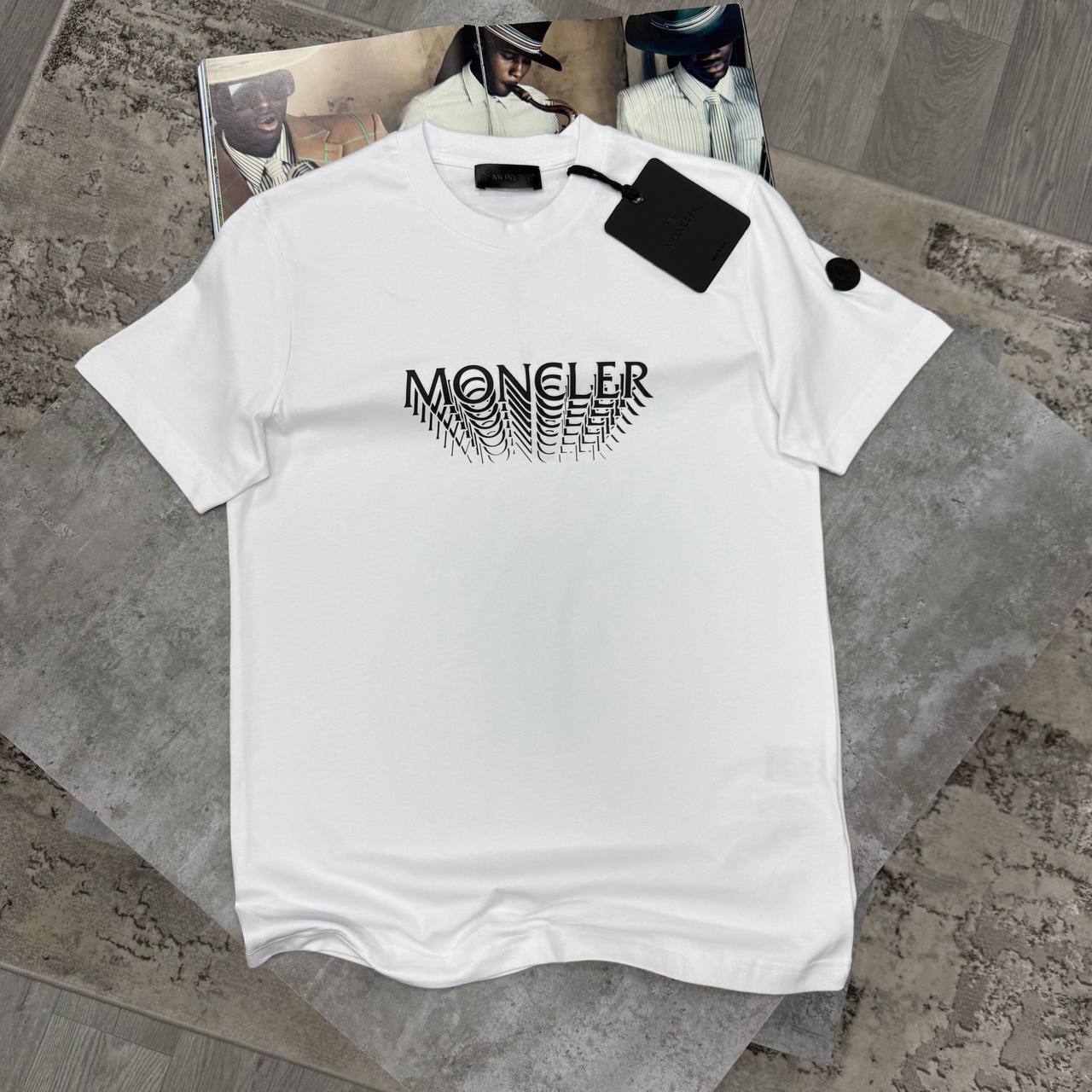Moncler Optical Illusion Logo T-Shirt in Different Colour Men's Women's Reps Sale UK Best Quality Replica