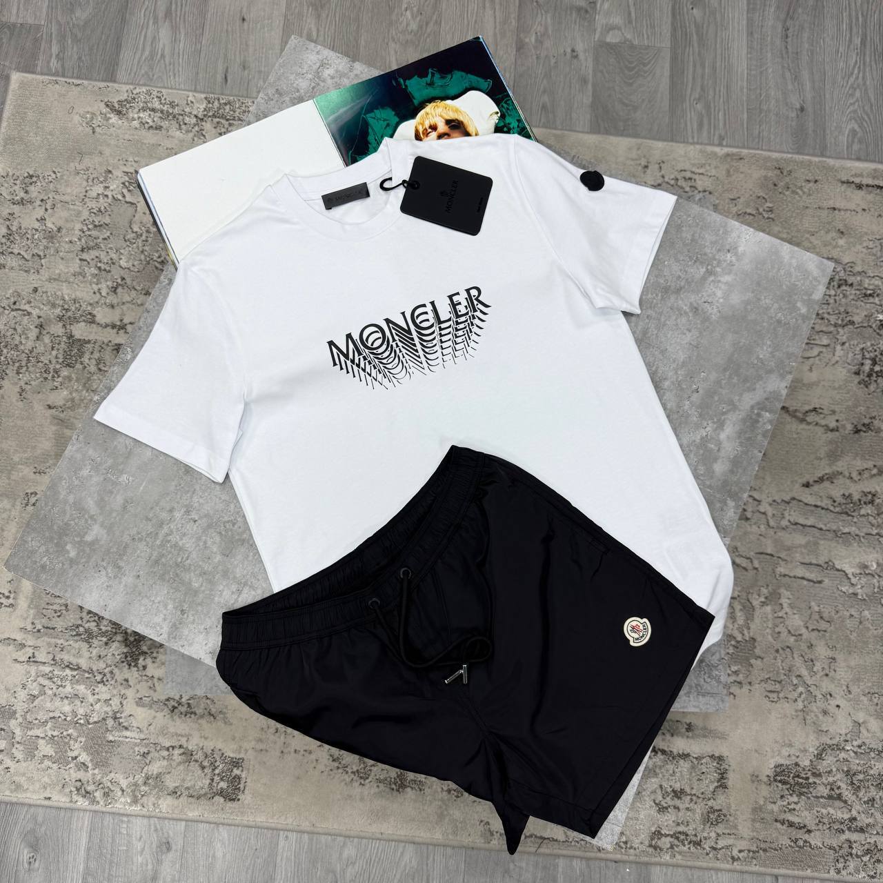 Moncler Optical Wave Graphic T-Shirts & Shorts Set in DIfferent Colour Men's Reps Sale UK Best Quality Replica