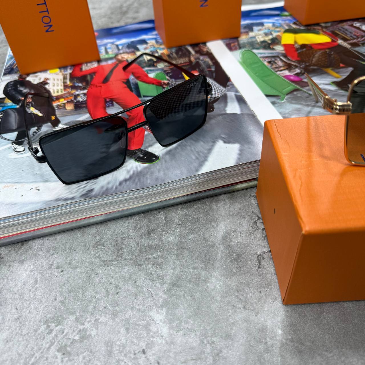 Louis Vuitton 1.1 Evidence Metal Square Sunglasses in Matte Black Men's Women's Reps Sale UK Best Quality Sale AAA Replica