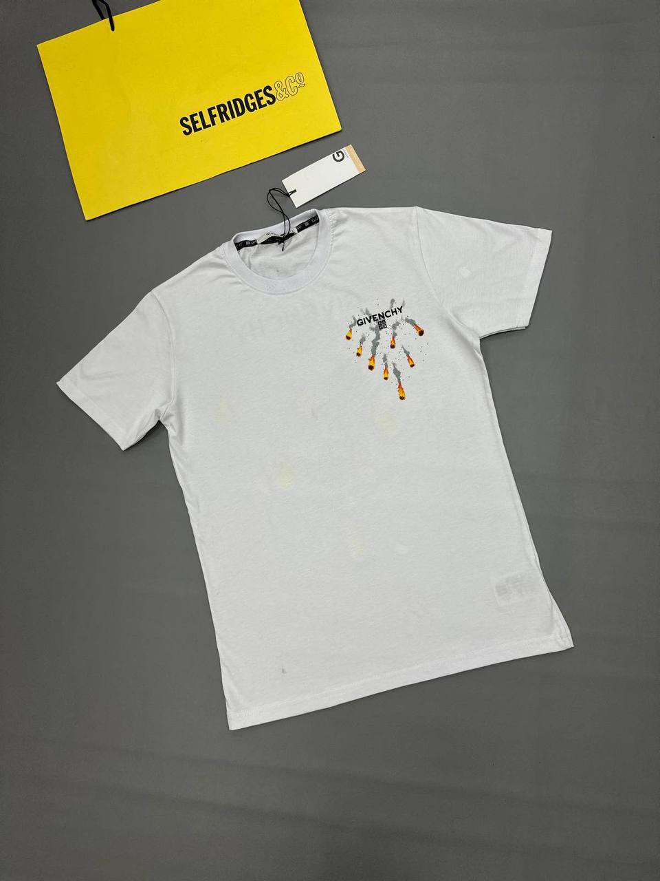 Givenchy Flames Logo Graphic-Print Cotton T-shirt Men's Women's in 2 Colors Reps UK Best Quality Sale AAA Replica