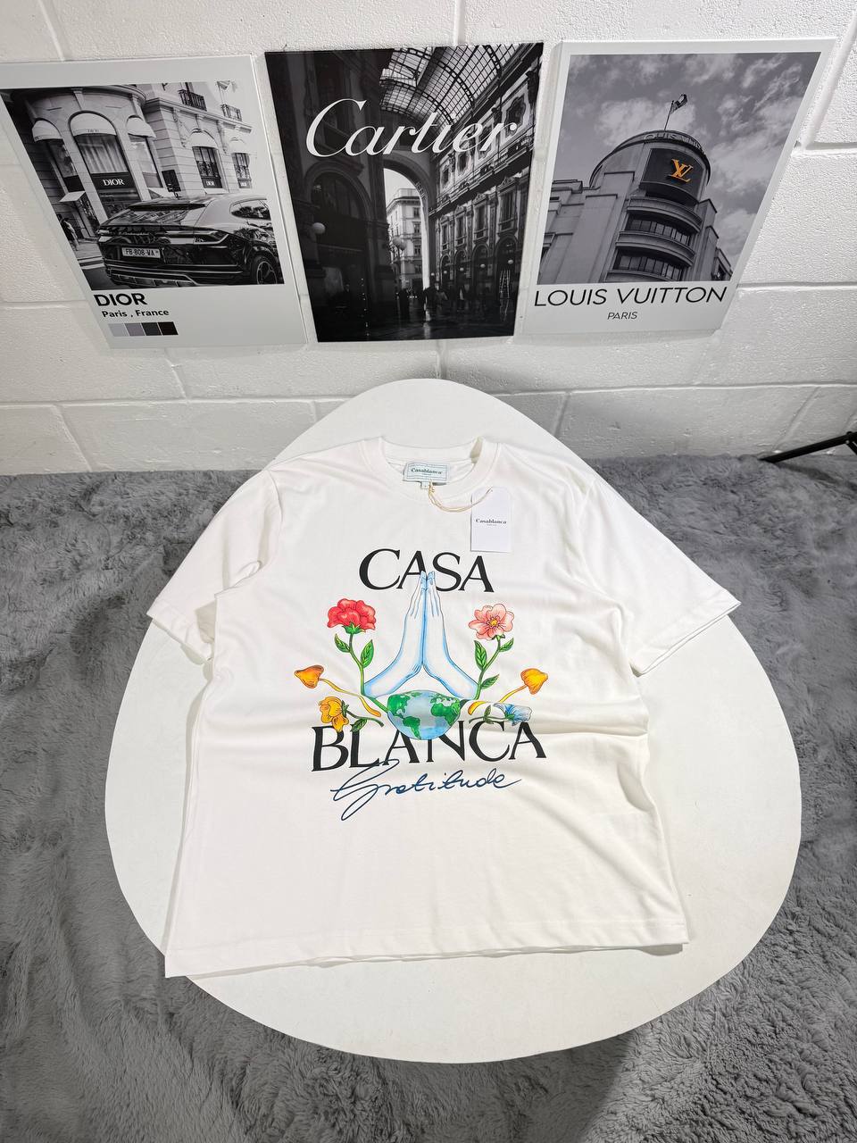 Casablanca Gratitude Graphic-Print Cotton Men's Women's T-Shirts in Different Colors Reps UK Best Quality AAA Replica