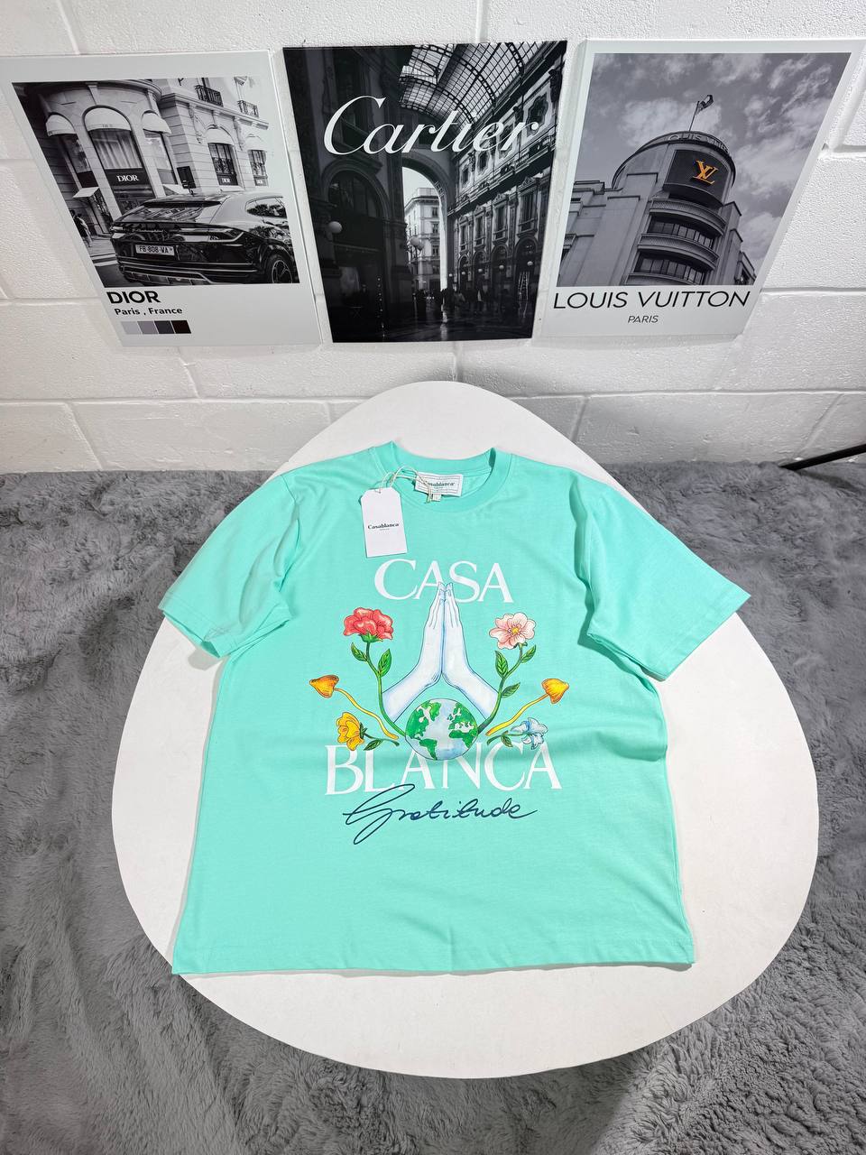 Casablanca Gratitude Graphic-Print Cotton Men's Women's T-Shirts in Different Colors Reps UK Best Quality AAA Replica