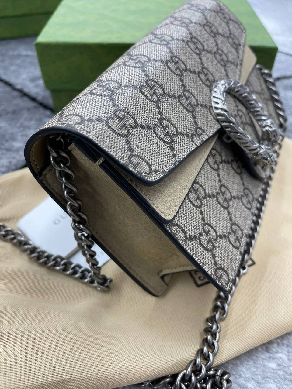 Gucci Dionysus Classic GG Supreme Canvas Shoulder Bag Women's in Beige Reps Best Quality AAA Replica