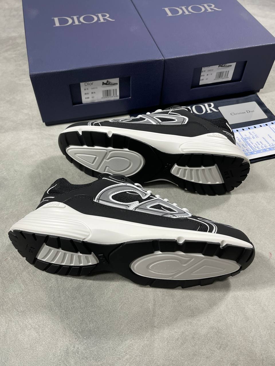Dior B30 Microfiber Mesh Black/White Men's Sneakers Reps UK Best Quality AAA Replica