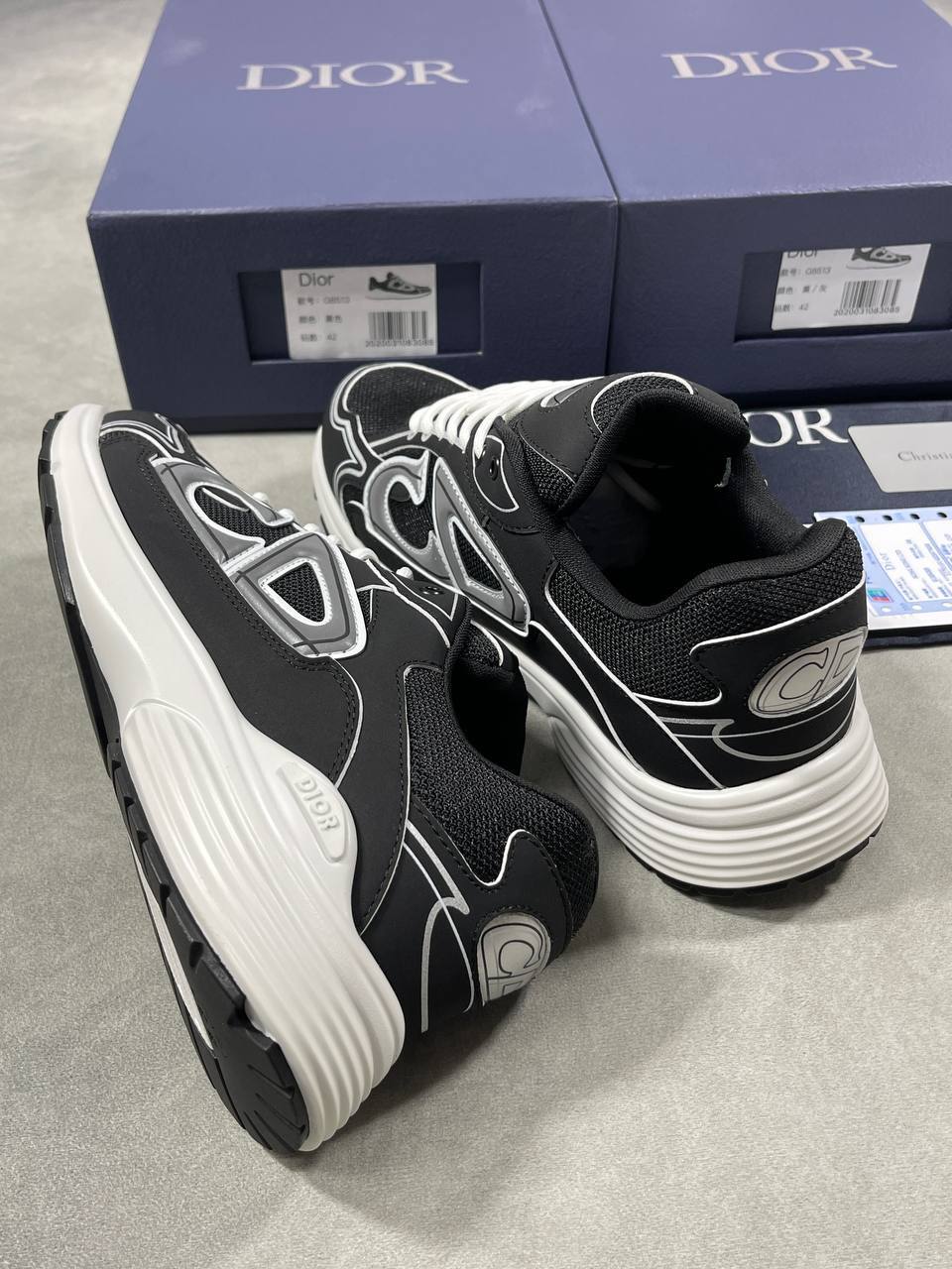 Dior B30 Microfiber Mesh Black/White Men's Sneakers Reps UK Best Quality AAA Replica