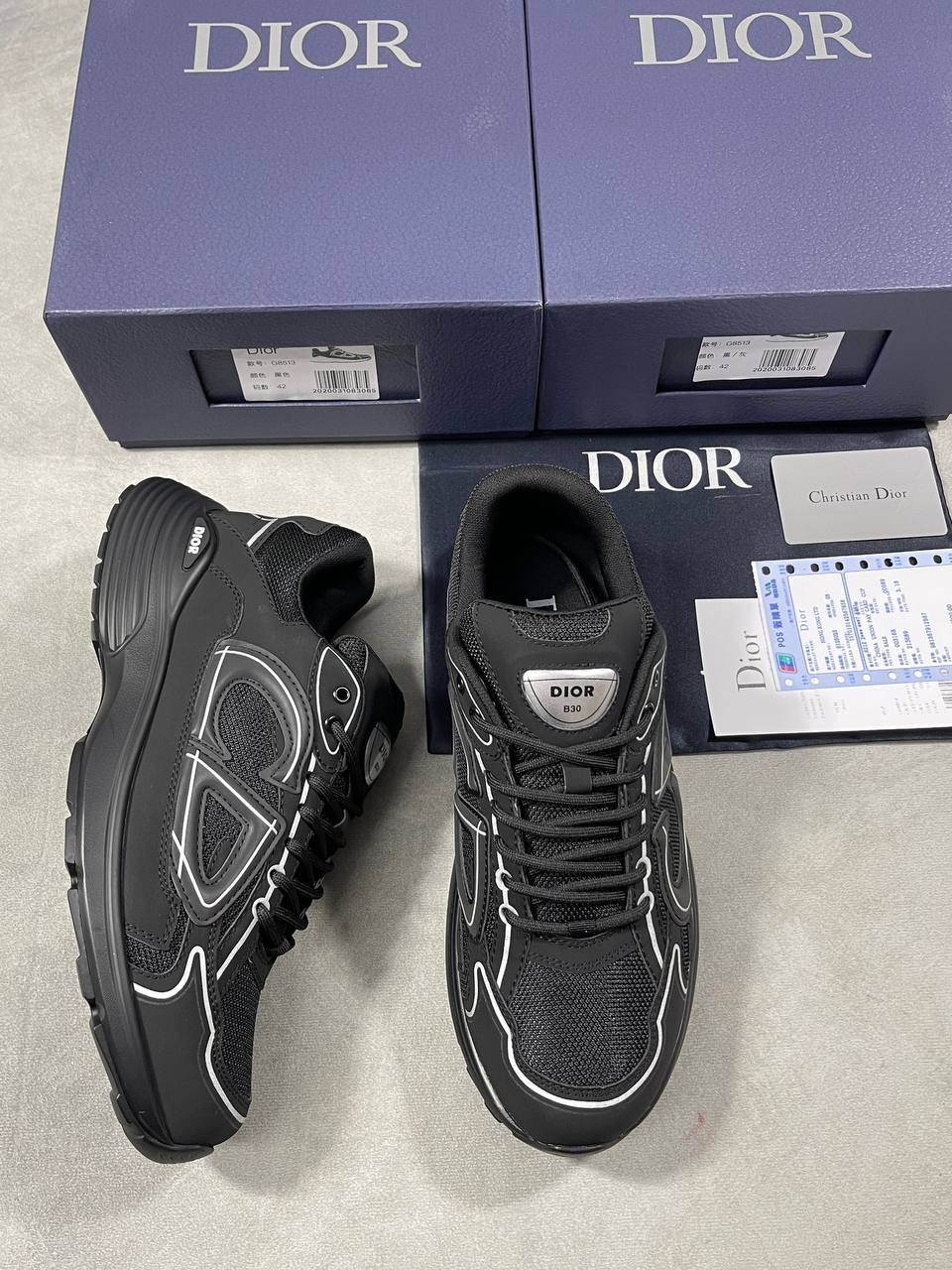 Dior B30 Triple Black Men's Sneakers Reps UK Best Quality AAA Replica