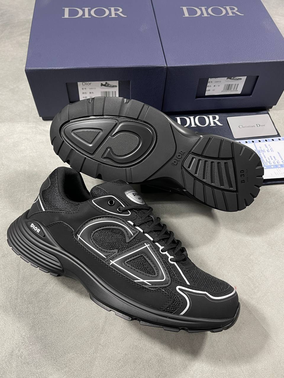 Dior B30 Triple Black Men's Sneakers Reps UK Best Quality AAA Replica