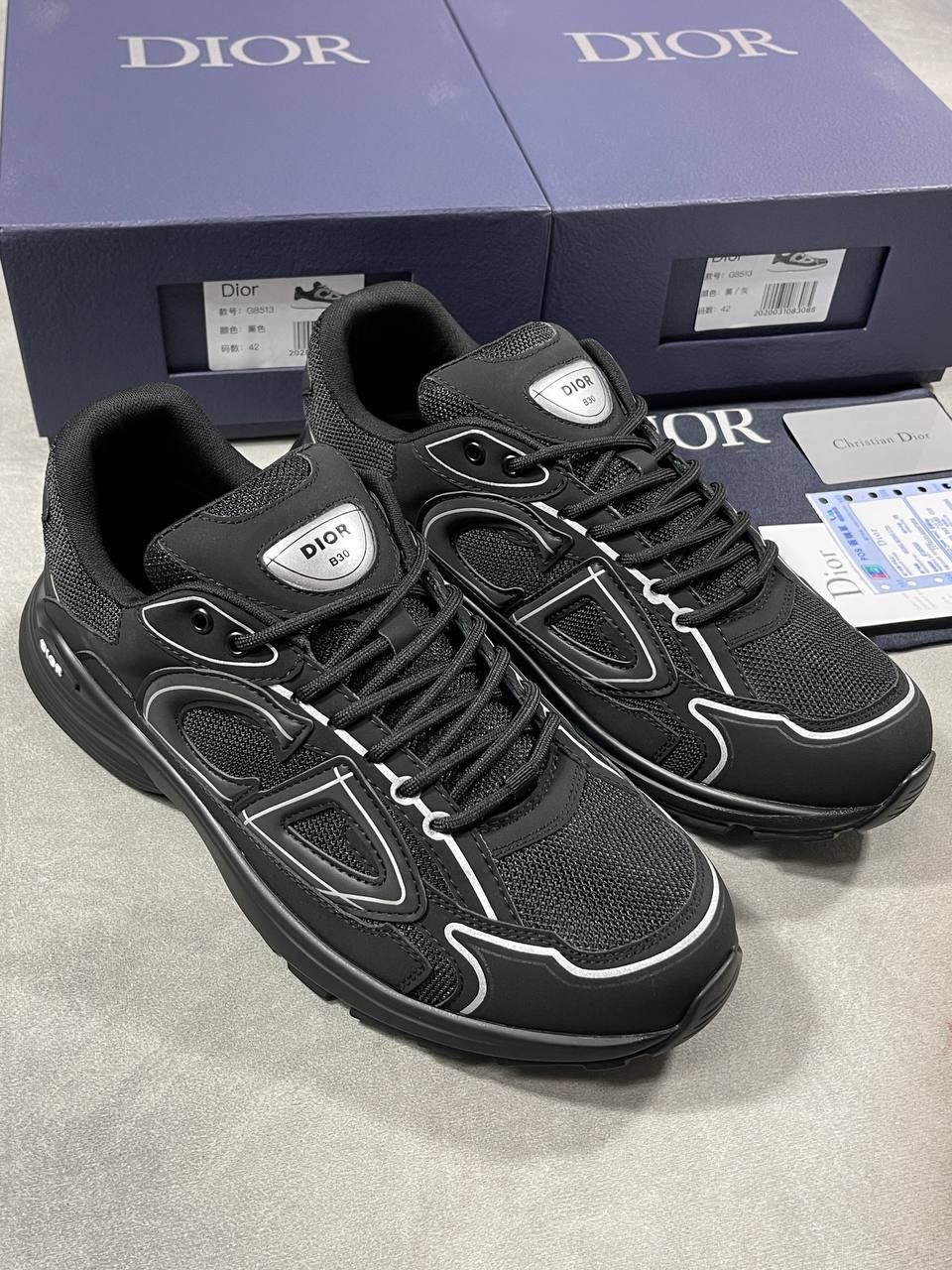 Dior B30 Triple Black Men's Sneakers Reps UK Best Quality AAA Replica