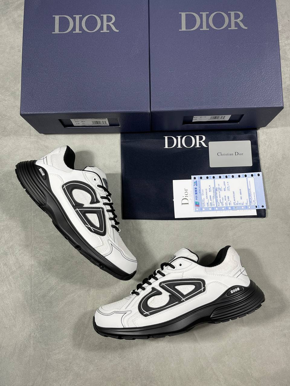 Dior B30 Reflective 'White Black' Men's Sneakers Reps UK Best Quality AAA Replica