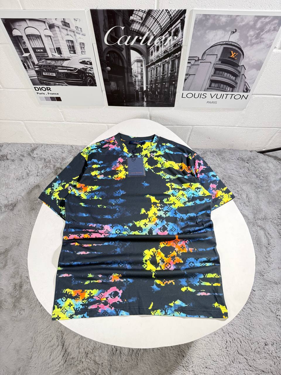 Louis Vuitton Monogram Tie & Dye All-Over Monogram Pattern Printed Men's Women's T-Shirts Reps UK Best Quality AAA Replica