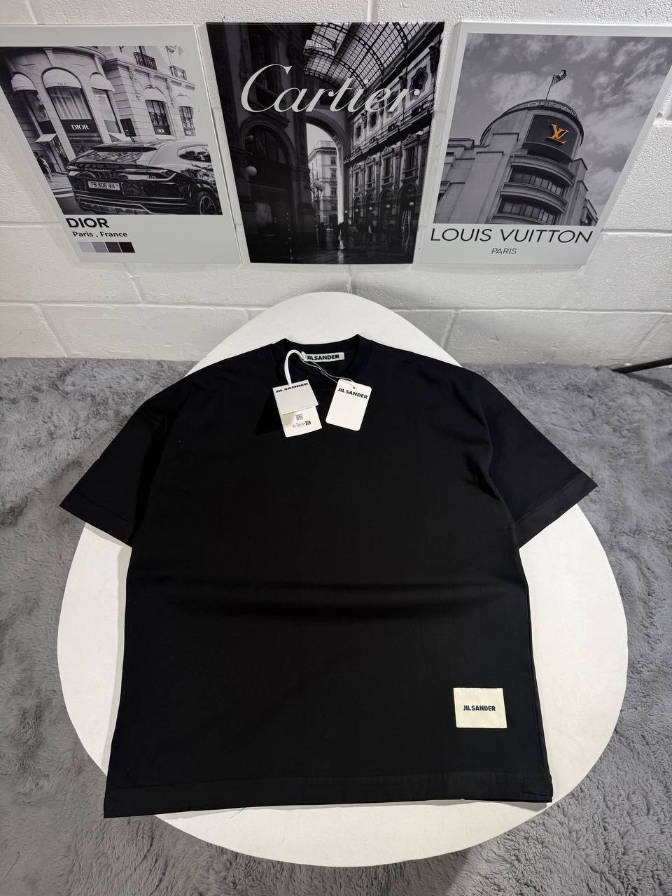 Jil Sander Logo Patch Cotton Crewneck T-Shirt  Men's Women's T-shirts in Different Colors Reps UK Best Quality AAA Replica
