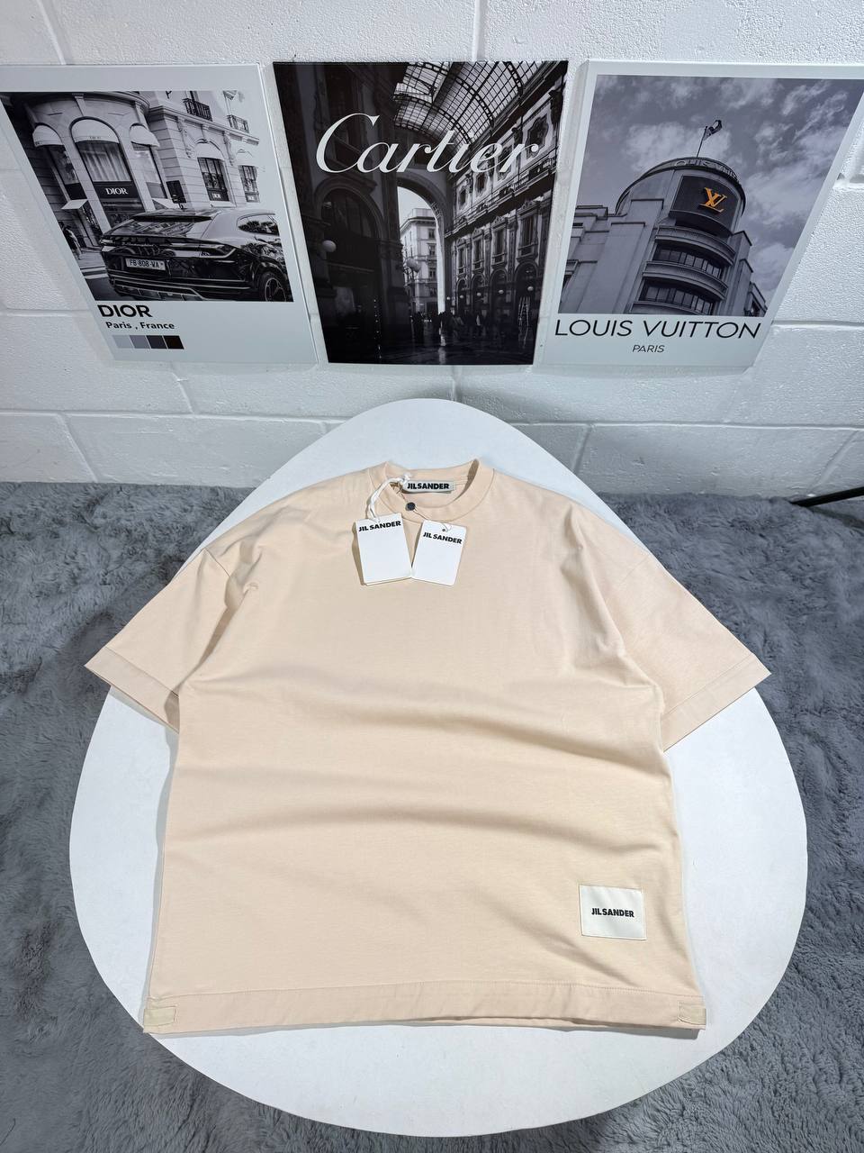 Jil Sander Logo Patch Cotton Crewneck T-Shirt  Men's Women's T-shirts in Different Colors Reps UK Best Quality AAA Replica