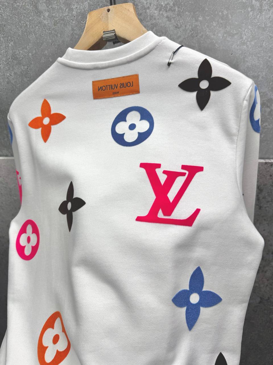 Louis Vuitton LV Logo Monogram Printed Regular Fit Men's Women's Jumpers in 2 Colors Reps UK Best Quality AAA Replica