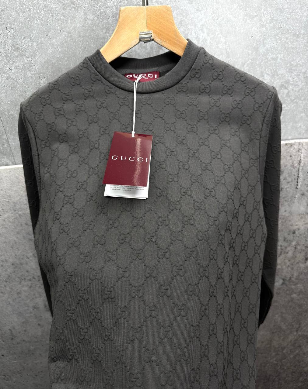 Gucci Logo Full Print Jacquard Wool Round Neck Men's Women's Jumper in Different Colors Reps UK Best Quality AAA Replica
