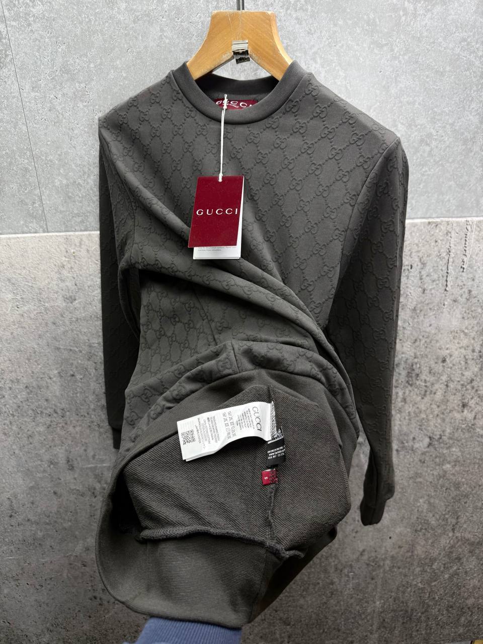 Gucci Logo Full Print Jacquard Wool Round Neck Men's Women's Jumper in Different Colors Reps UK Best Quality AAA Replica