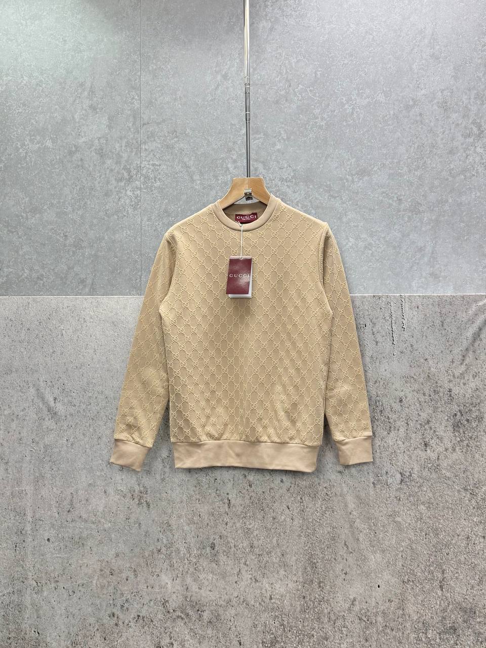 Gucci Logo Full Print Jacquard Wool Round Neck Men's Women's Jumper in Different Colors Reps UK Best Quality AAA Replica