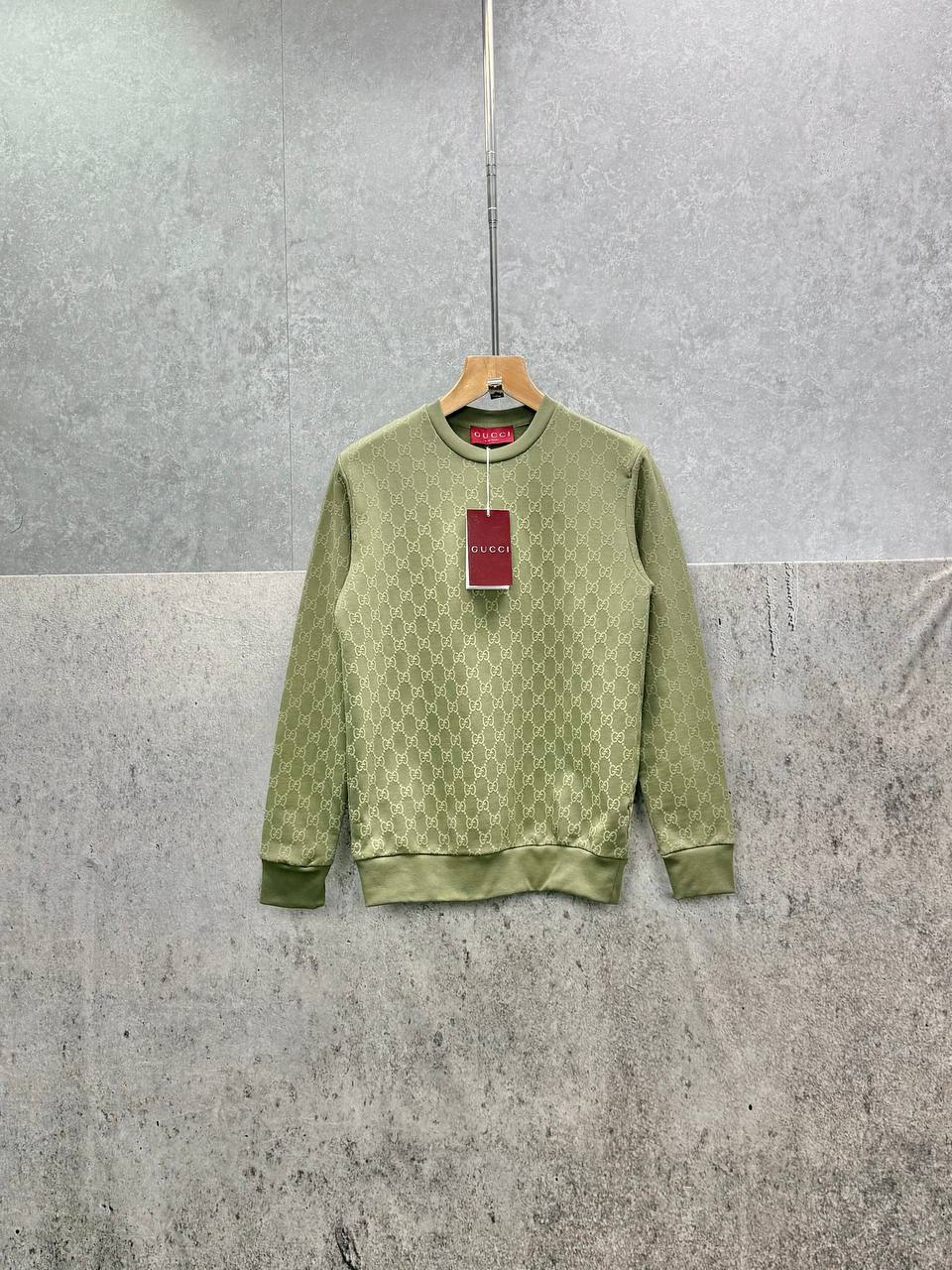 Gucci Logo Full Print Jacquard Wool Round Neck Men's Women's Jumper in Different Colors Reps UK Best Quality AAA Replica