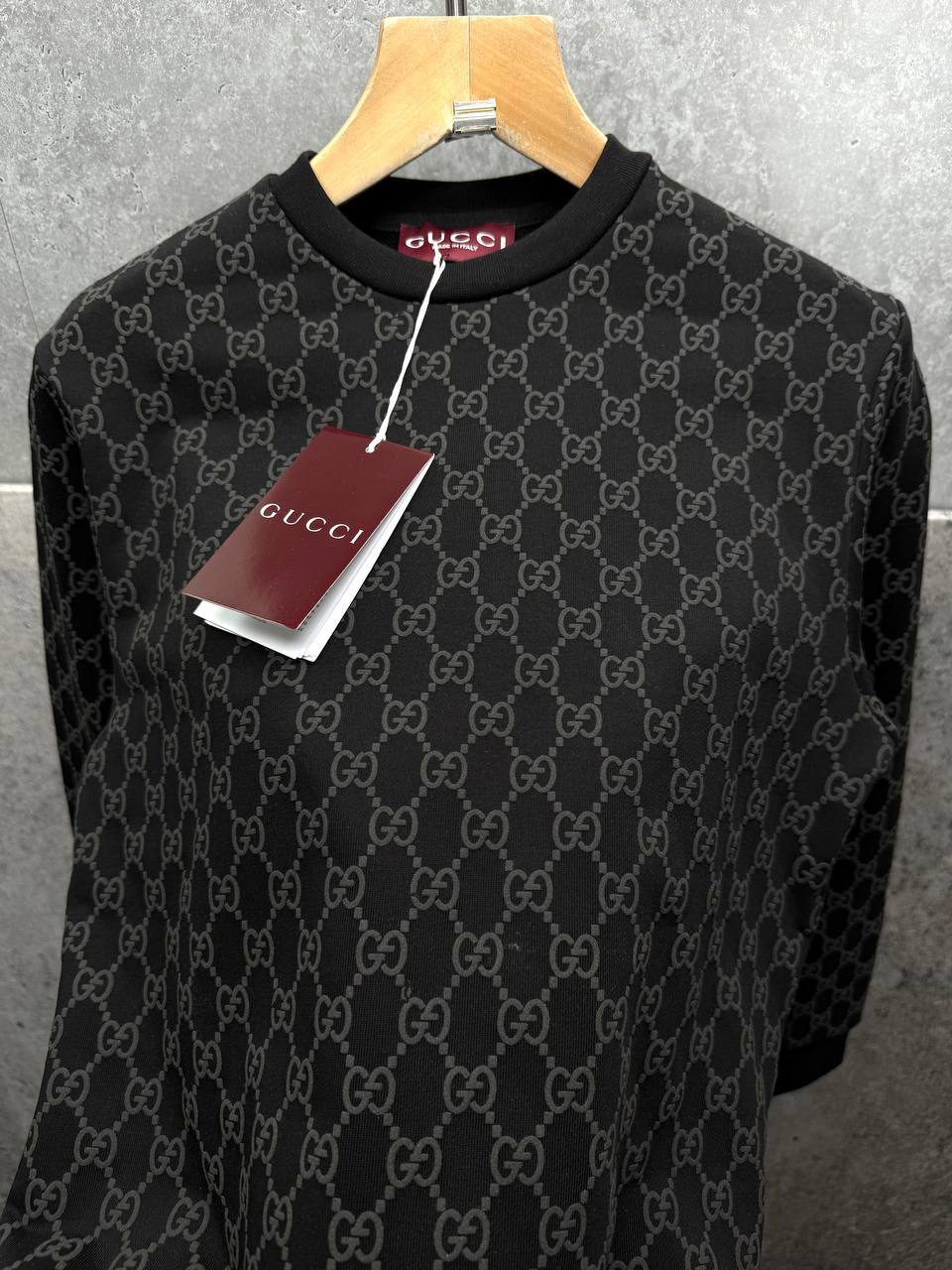 Gucci Logo Full Print Jacquard Wool Round Neck Men's Women's Jumper in Different Colors Reps UK Best Quality AAA Replica