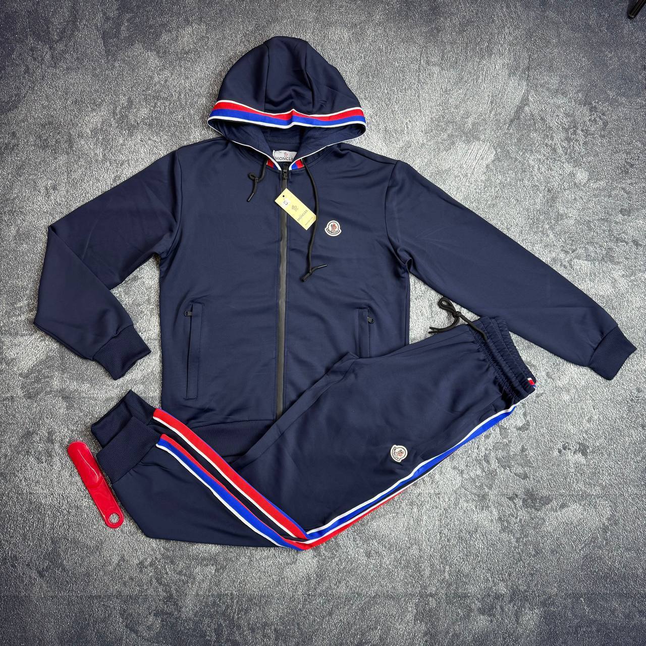 Moncler Zip-Up Tracksuit with Tricolor Stripes in Different Colors Men's Reps Sale UK Best Quality AAA Replica