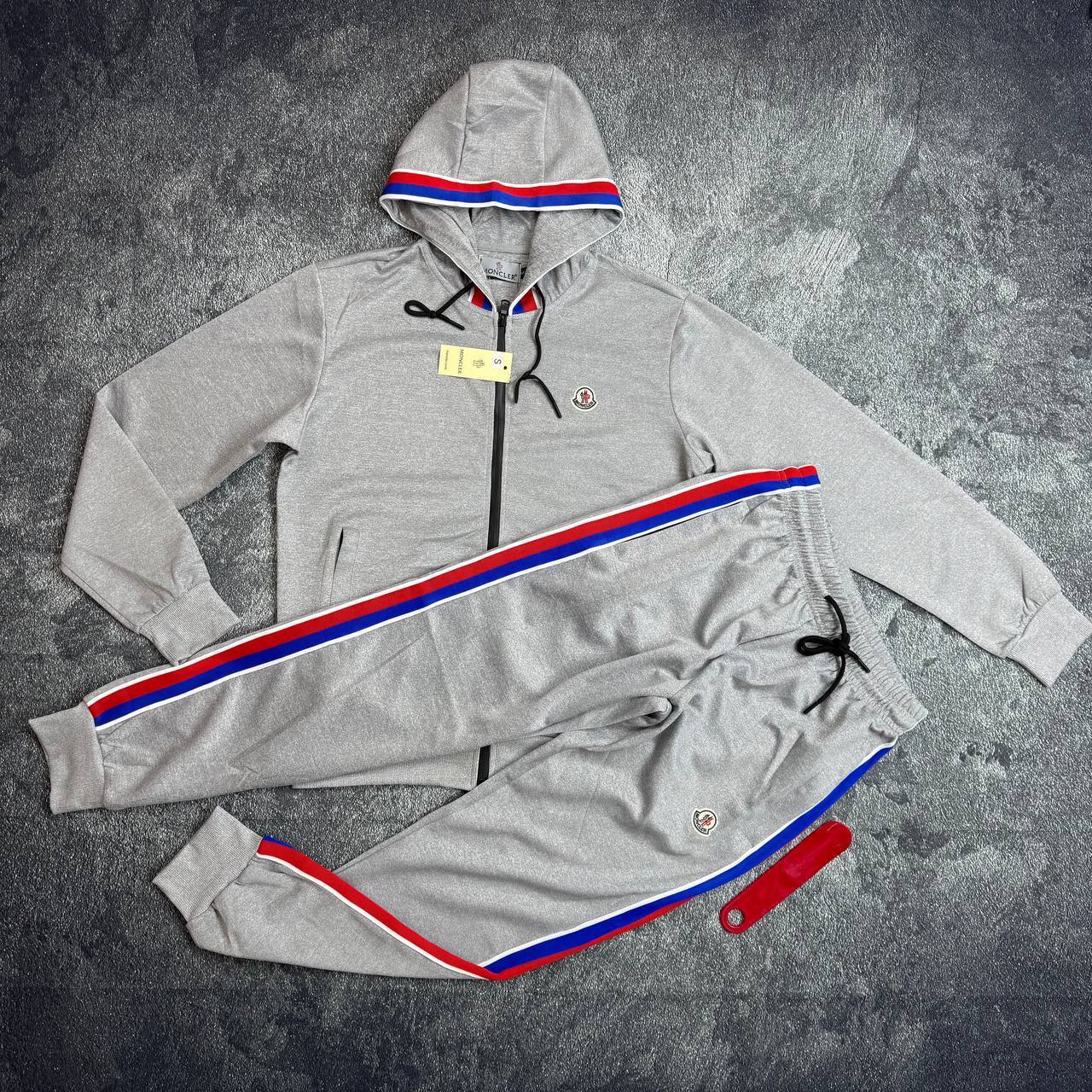 Moncler Zip-Up Tracksuit with Tricolor Stripes in Different Colors Men's Reps Sale UK Best Quality AAA Replica