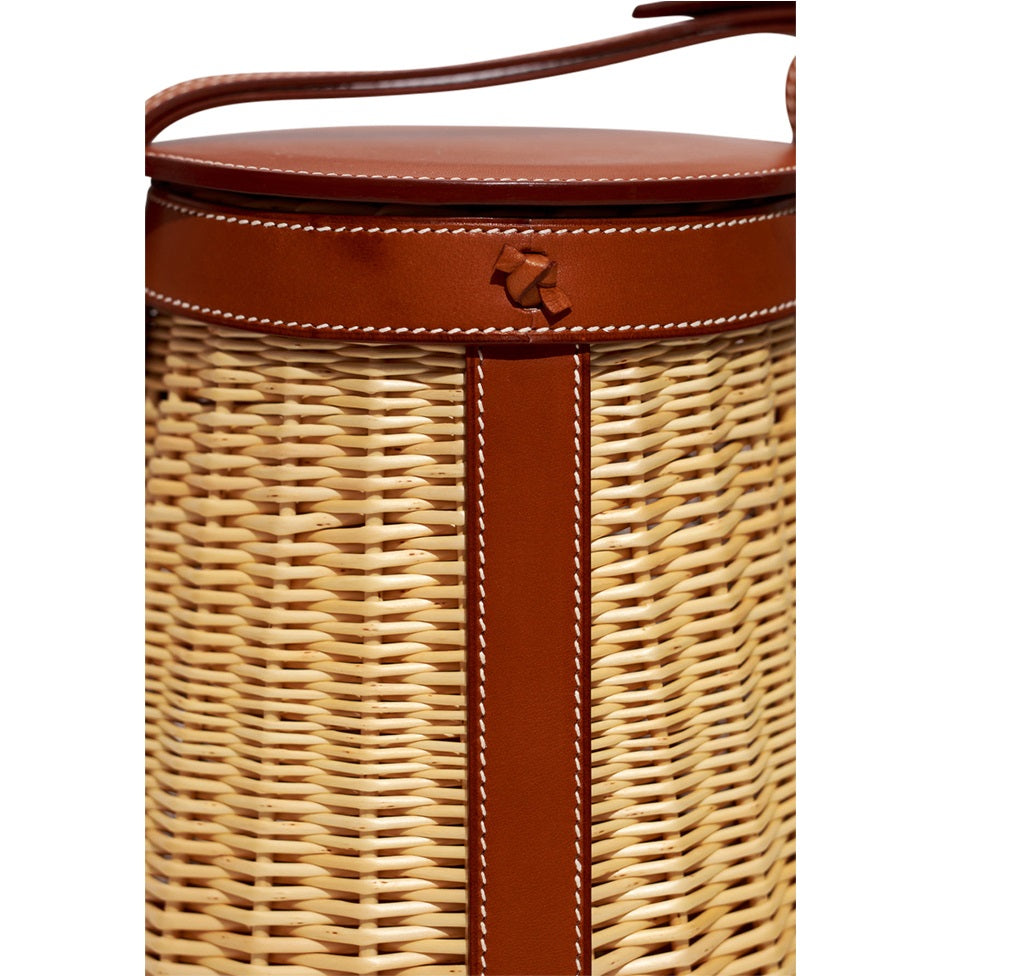 Hermès Osier Ratan Wicker Barenia Picnic Basket Crowned Bag