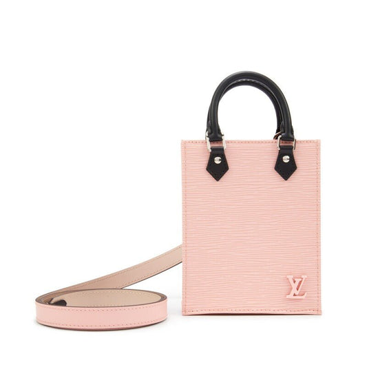 Rose Ballerine and Black Epi Petite Sac Plat Silver Hardware, 2020 - Crowned Bag