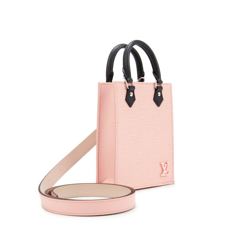 Rose Ballerine and Black Epi Petite Sac Plat Silver Hardware, 2020 - Crowned Bag