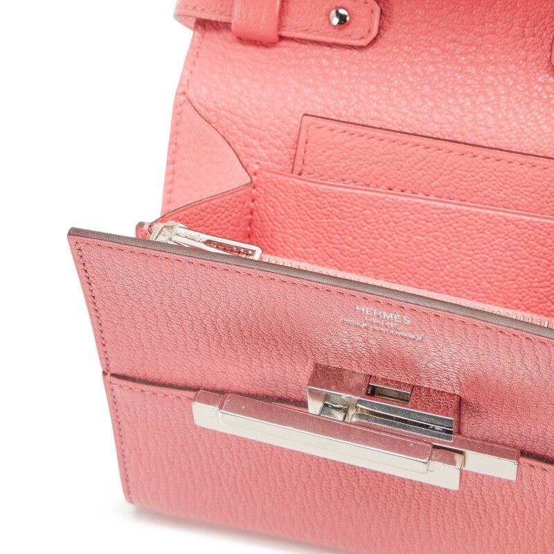 Rose Lipstick Chevre Mysore Cinhetic To Go Wallet on Strap Bag Palladium Hardware, 2018 - Crowned Bag
