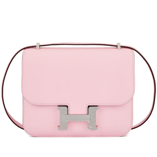 Rose Sakura Swift Mini Constance 18 Brushed Palladium Hardware, 2025 - Crowned Bag