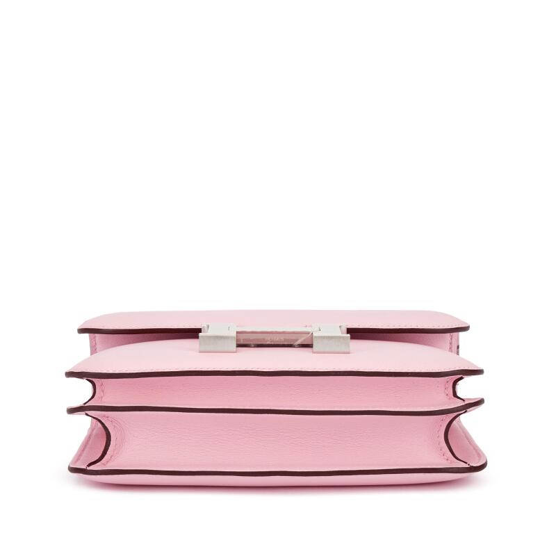 Rose Sakura Swift Mini Constance 18 Brushed Palladium Hardware, 2025 - Crowned Bag
