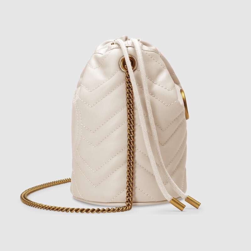 Gucci GG Marmont Mini Bucket Bag White Gucci