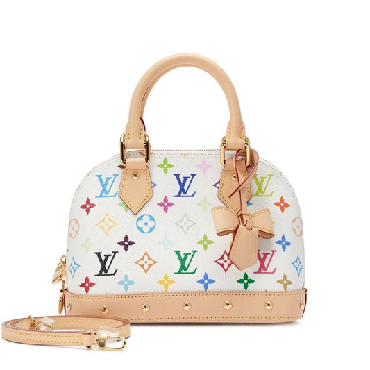 Takashi Murakami White Multicolor Alma BB Gold Hardware, 2025 - Crowned Bag